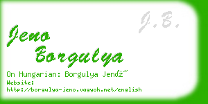 jeno borgulya business card